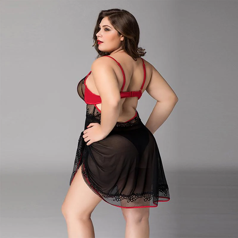 Black and Red Babydoll - L-XL - Image 2