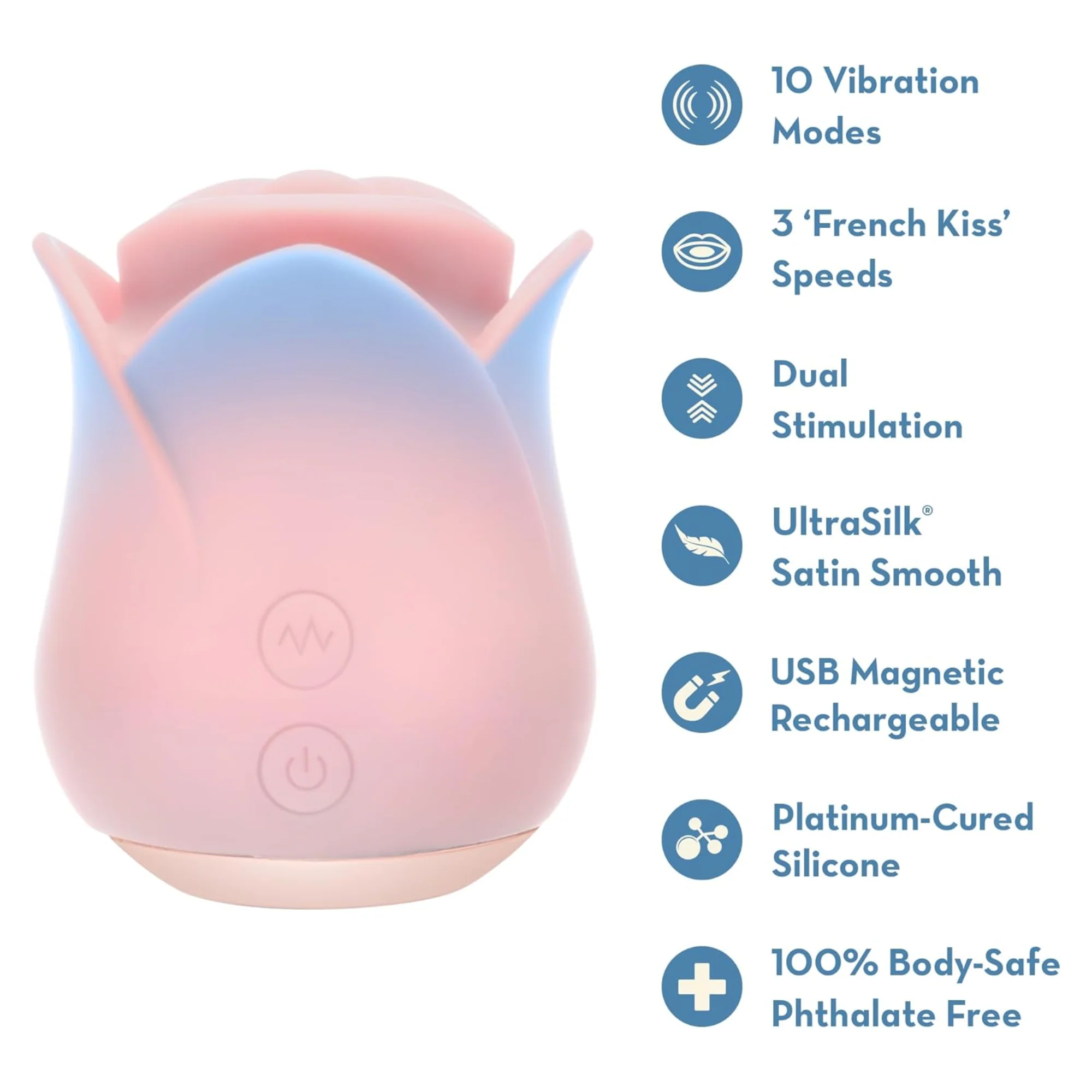 Blush Collection French Kiss Rose Stimulator - Nibbles On Your Clit with Powerful Vibrations! - Image 2