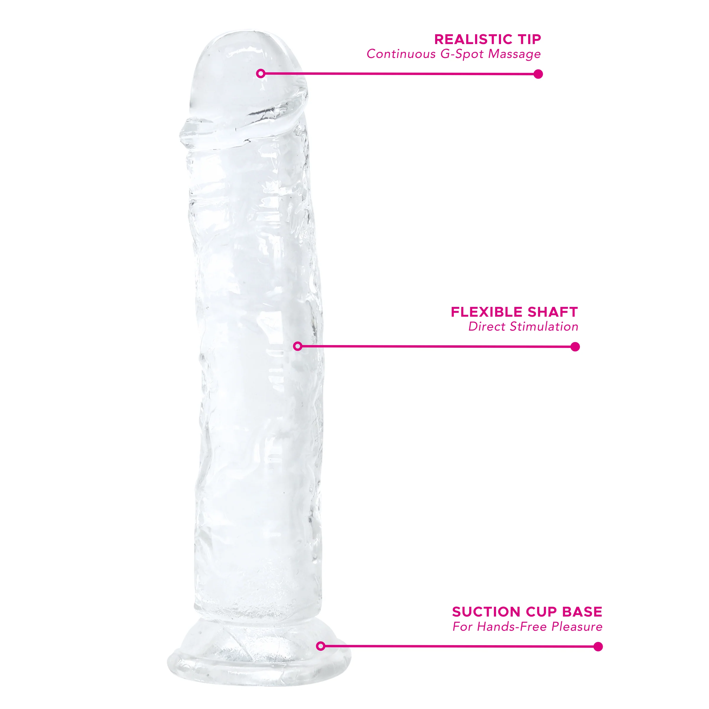 Ultra Lifelike Clear Suction Cup Dildo For Hands-Free Riding - Image 3