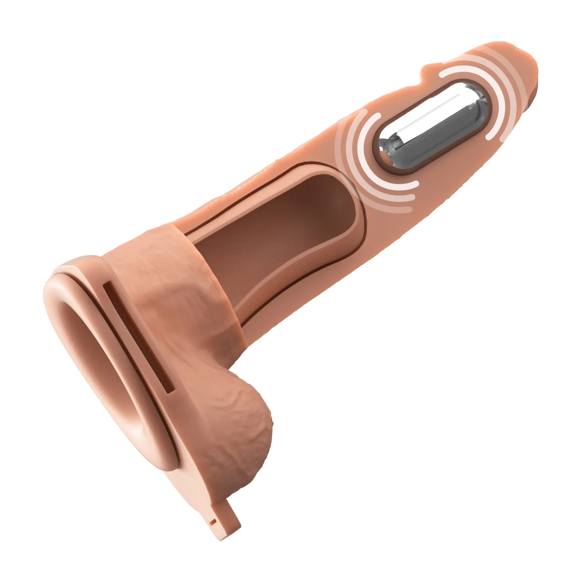 Fantasy X-Tensions Elite Vibrating Rechargeable Silicone Dual Density Hollow Strap-On - Image 5