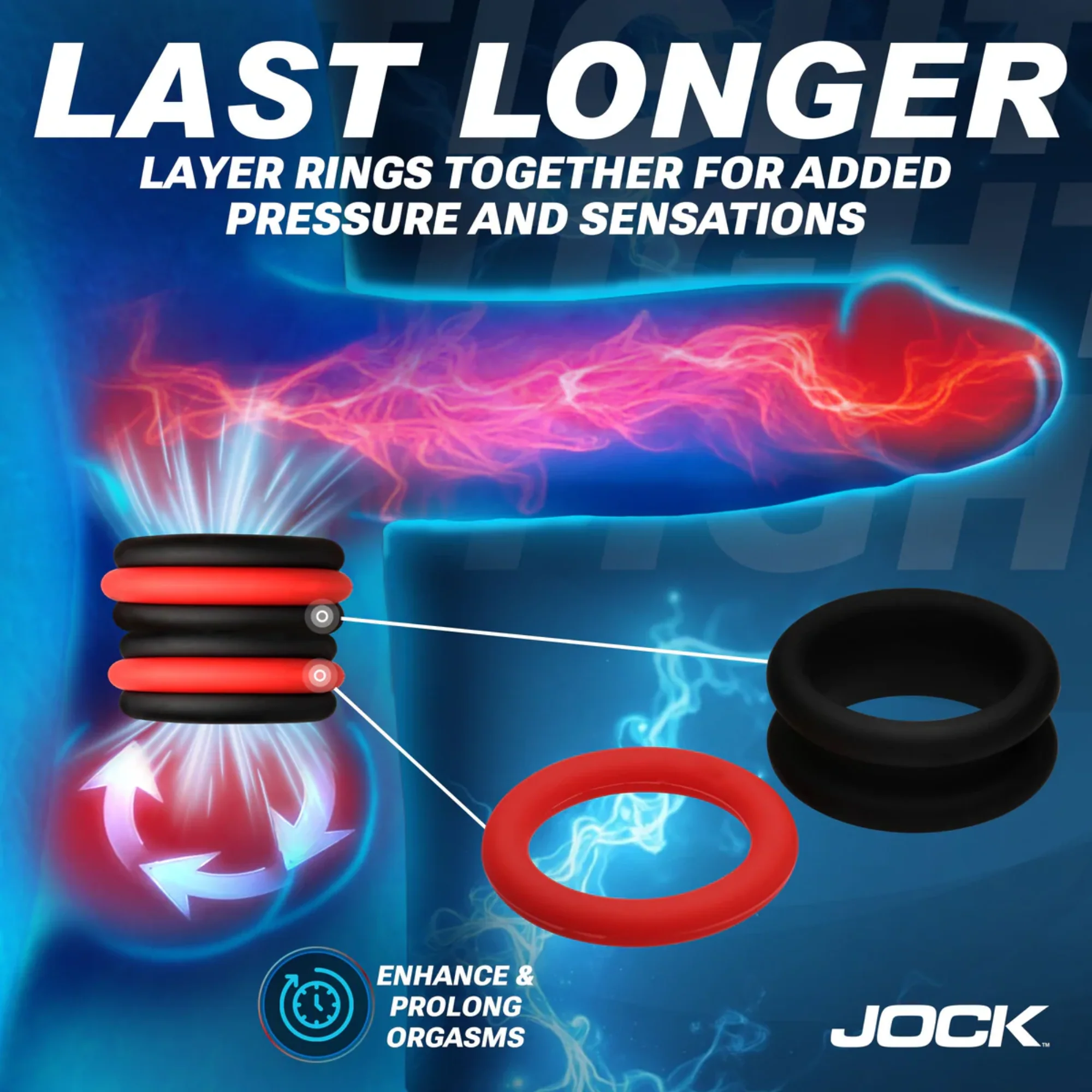 Jock Enhancers 2-in-1 Silicone Cock Ring Set - Image 5