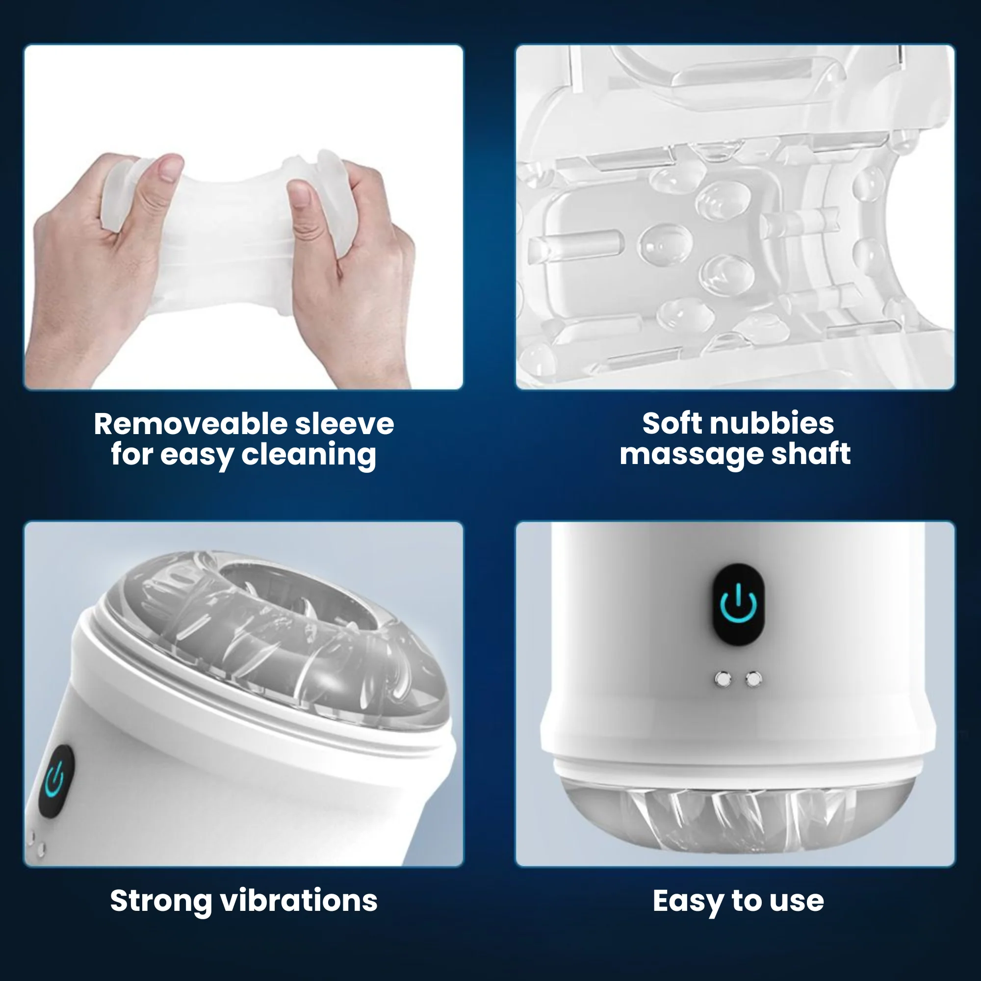 Open-Ended Vibrating Male Masturbator - Ultra-Soft Nubby-Sleeve Hums Around Your Cock! - Image 11