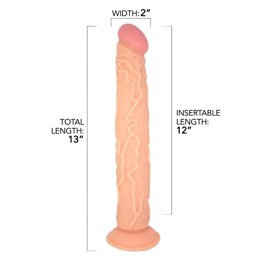 13 Inch Ultra Veined Suction Cup Dildo - Image 5