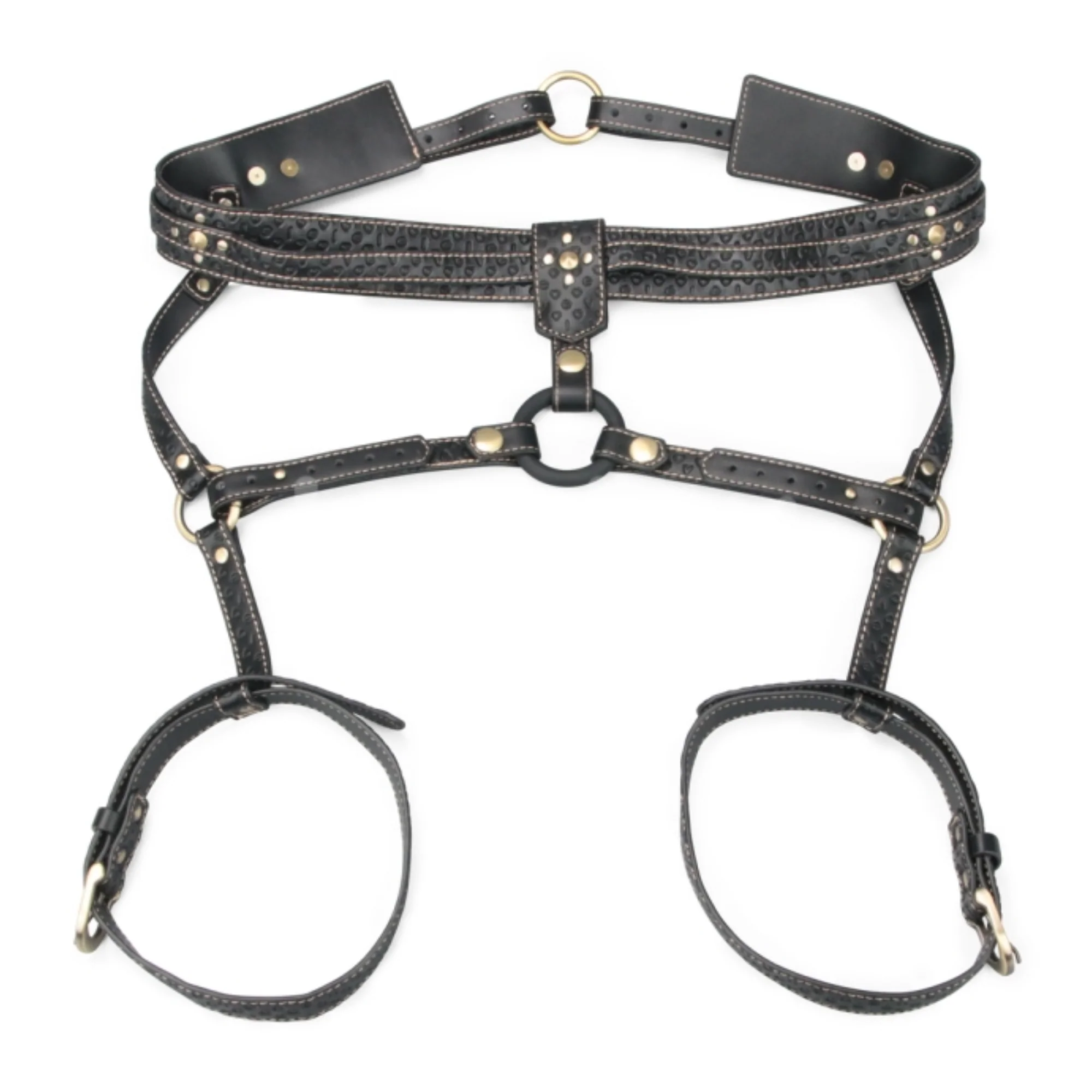Rebellion Reign Faux Leather Full Body Harness - Use The Necktie As A Leash! - Image 10