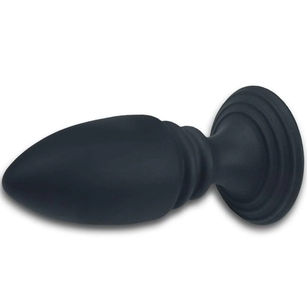 Rippled Silicone Anal Plug With Flat Suction Base - Image 2