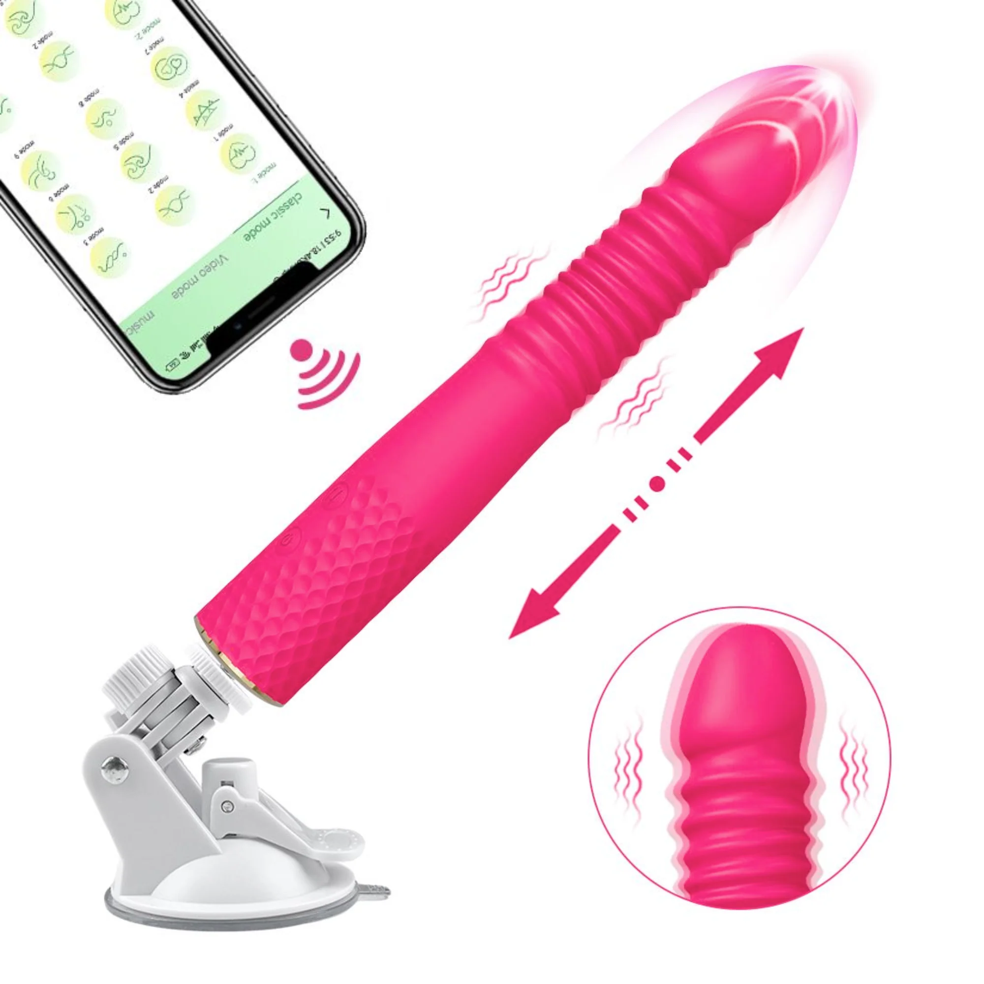 Thrusting and Vibrating Suction Cup Dildo - Easy, Deep, Hands-free O's! - Image 3