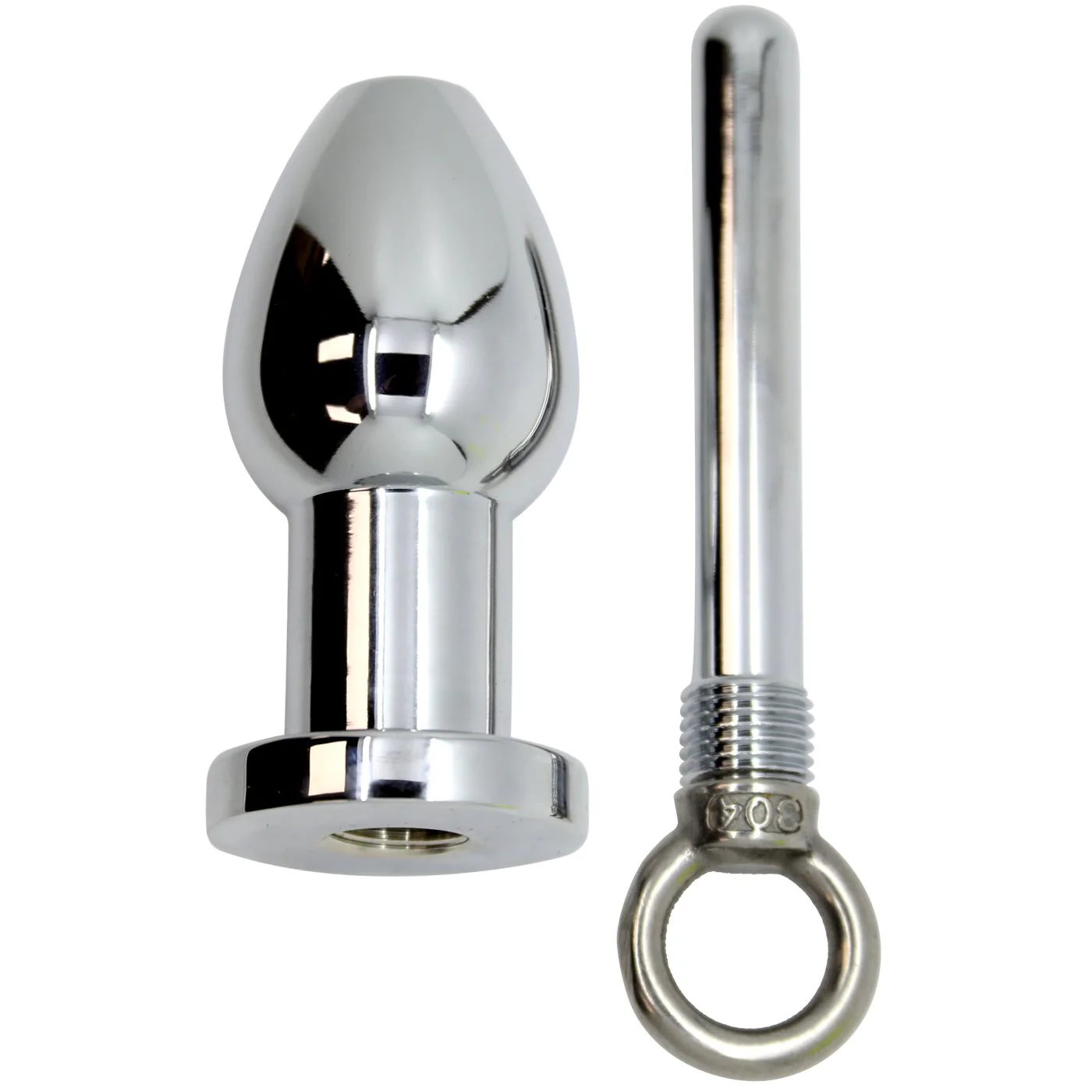Thru Hole Enema Metal Butt Plug With Removable Core - Image 2