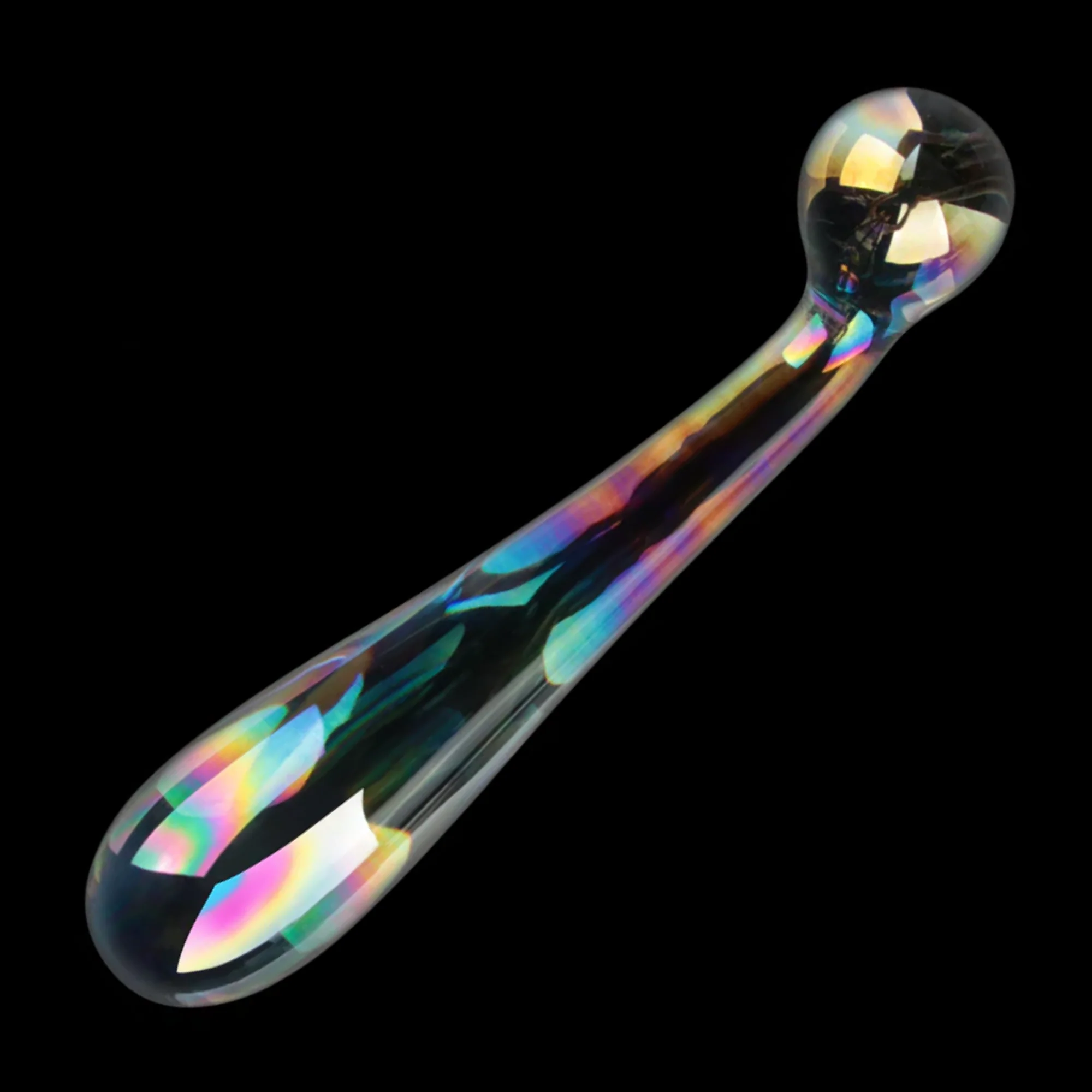 Dual-Ended Twilight Gleam Glass Dildo - Stunning Prismatic Shimmers! - Image 4