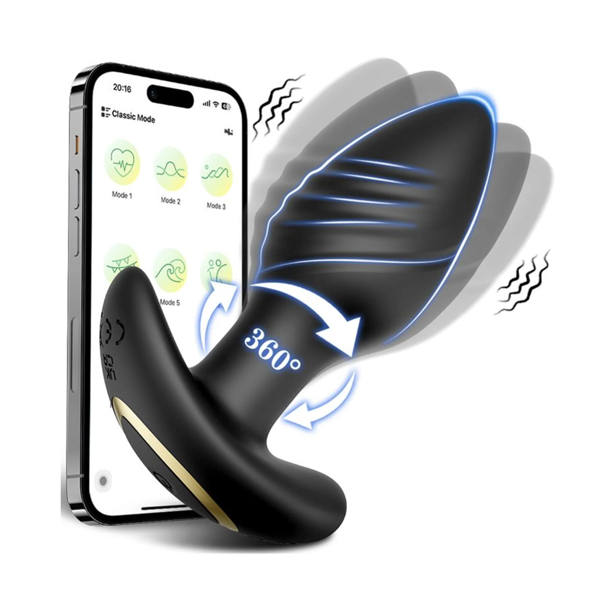 Vibrating & Rotating Bluetooth Butt Plug - Rotates Against Your P-Spot! - Image 15