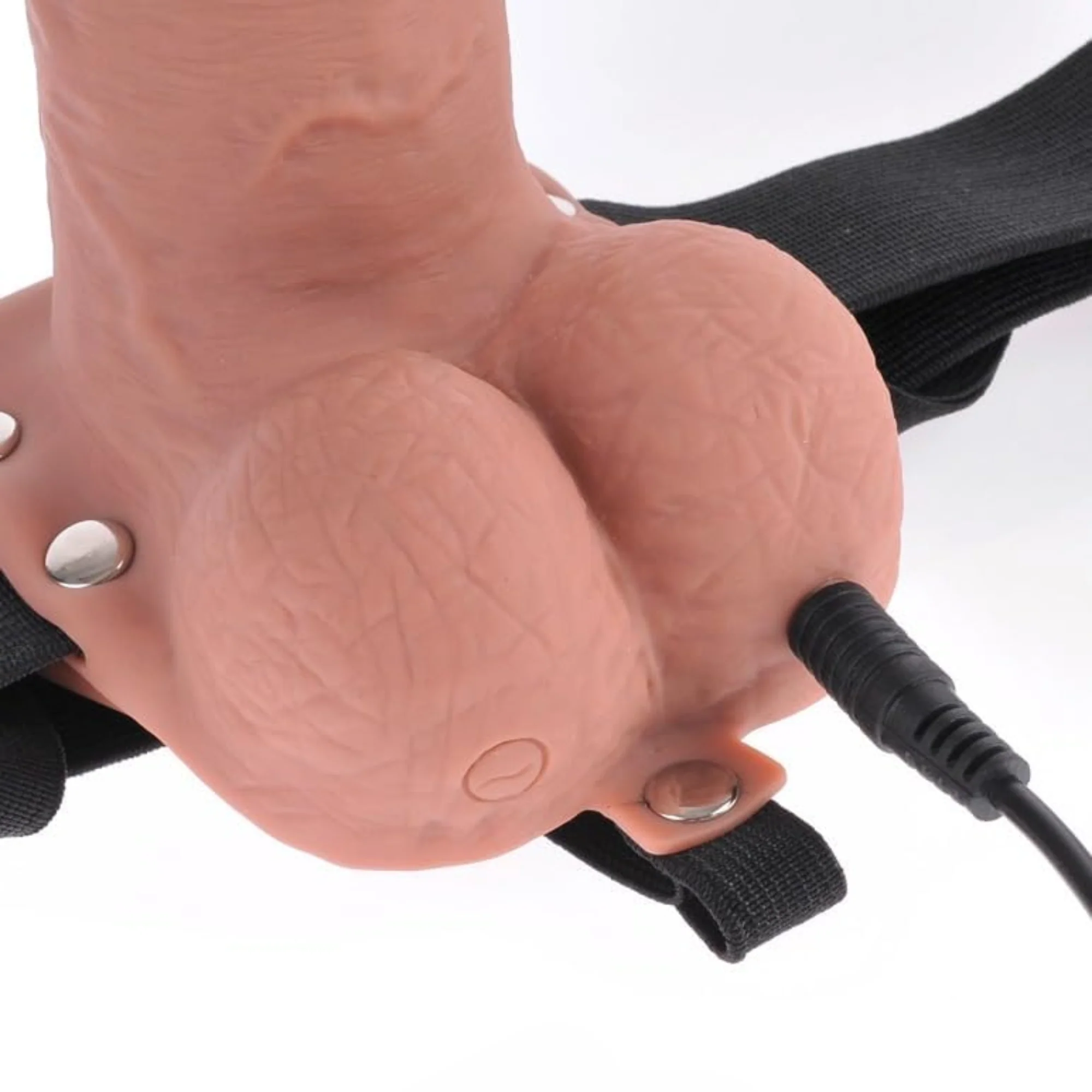 Fetish Fantasy Series Rechargeable Hollow Strap-On Dildo with Balls and Harness with Remote Control 7in - Image 5